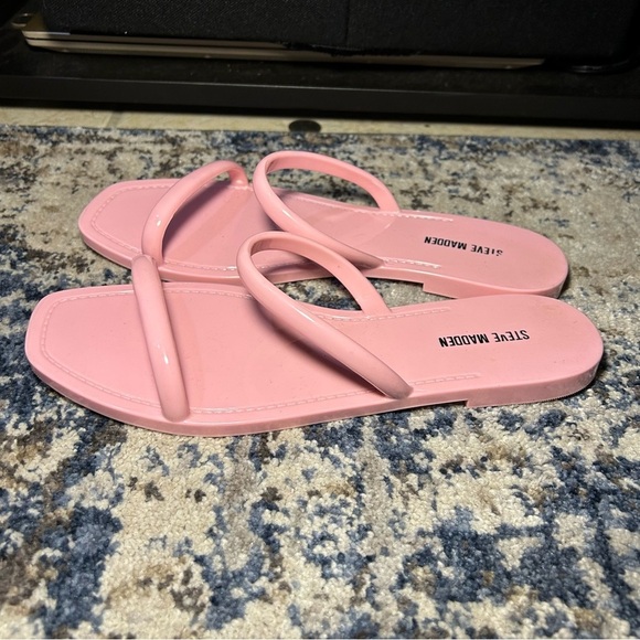 Steve Madden Pink Pike Jelly Strappy Slip-On Flip-Flops Size 7 - Picture 2 of 9